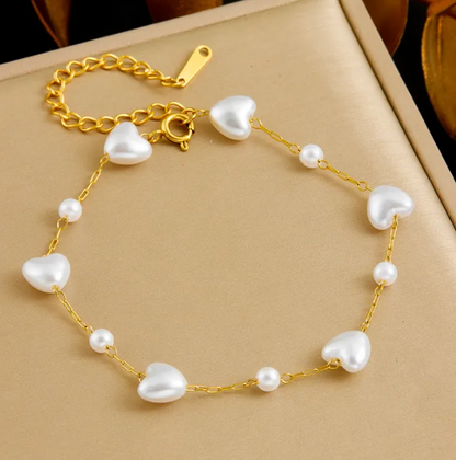 Vera Pearl Heart Bracelet