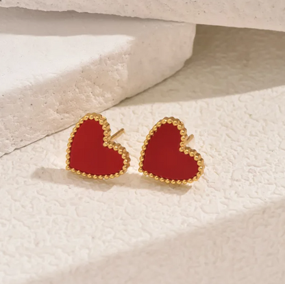 Rachel Red Heart Earrings