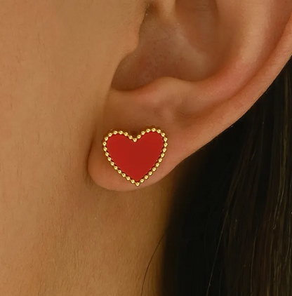 Rachel Red Heart Earrings