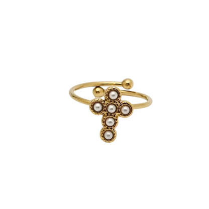 Pearl Cross Ring