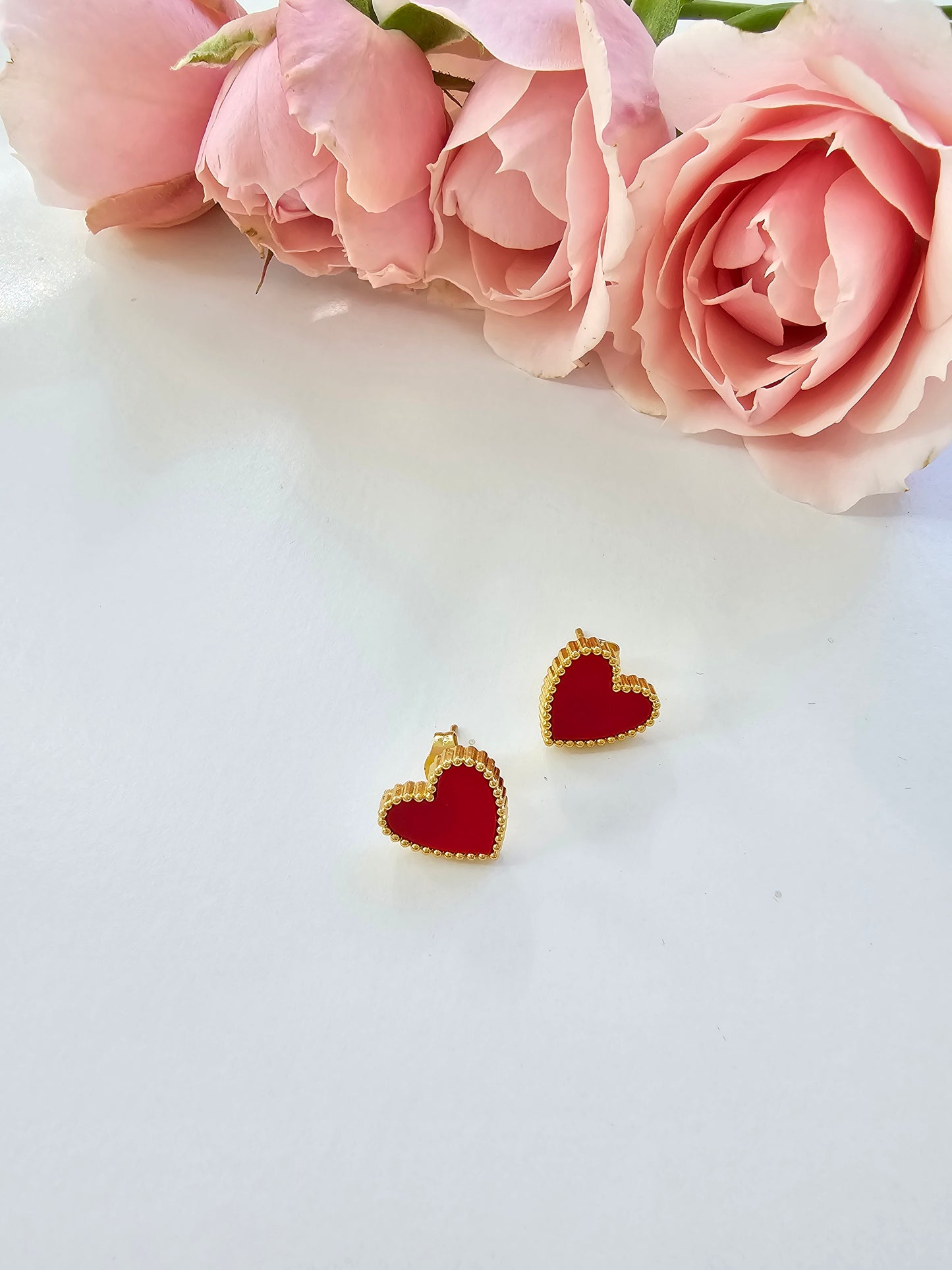 Rachel Red Heart Earrings